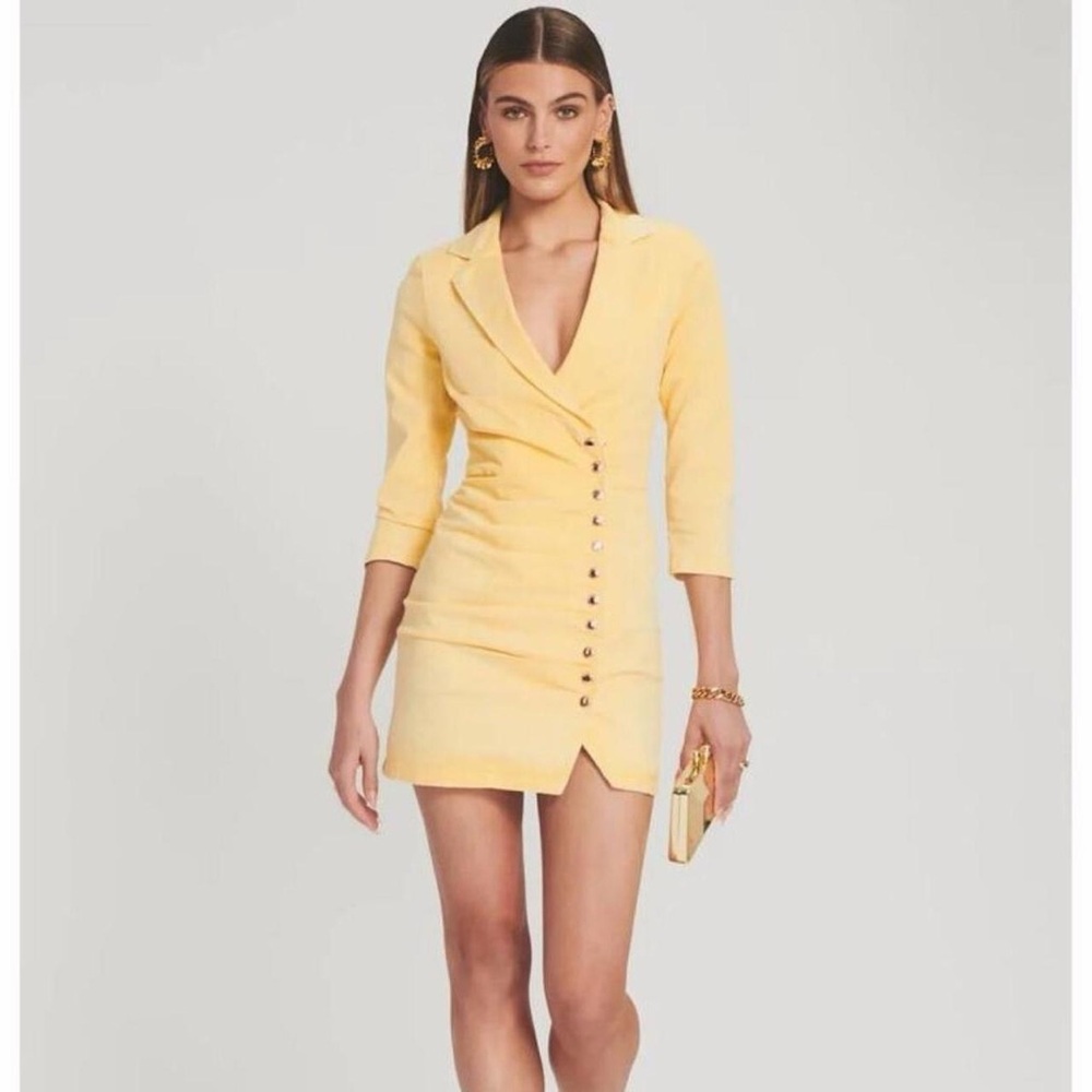 Retrofete Yellow Mini Blazer Dress